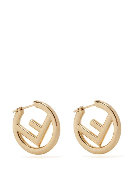 fendi hoop earrings|Fendi small hoop earrings.